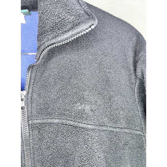 Vintage Cabela's Fleece Polartec Black Blue Made In USA ZIp Up Jacket - Picture 2 of 9